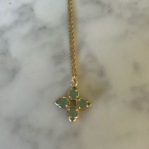 Kendra Scott gold 9 inch necklace with Chalcedony stone